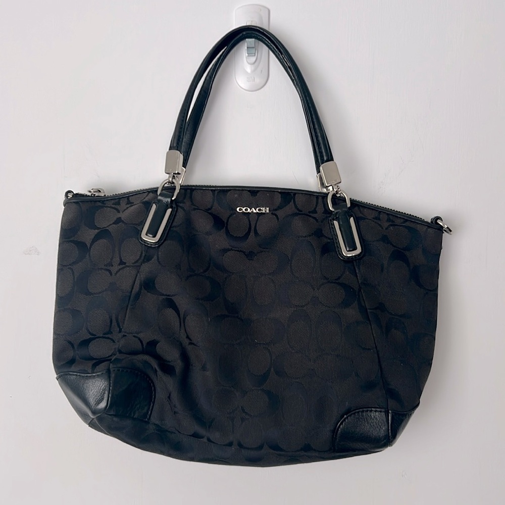 Coach Madison Signature Small Kelsey Satchel black Y2K 23096 satin lining logo